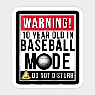 Baseball 10th Birthday Sticker